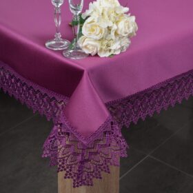 Obrus z Gipiurą 114 -Fioletowy