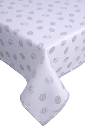 Obrus Gold Silver Jajka – Biały Srebro