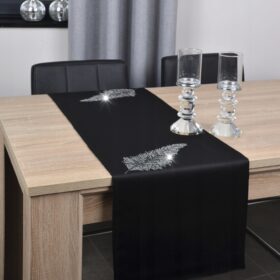 Pas Liść - Czarny Srebro