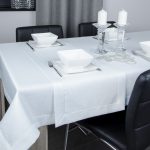 Obrus Werona – Biały ze srebrną nitką