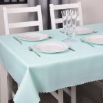 Obrus plamoodporny Jasny zielony wzór Deszczyk