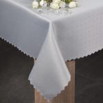 Obrus plamoodporny Szary wzór Kropki