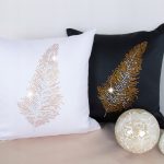 Poszewka Liść – Granatowy Złoto