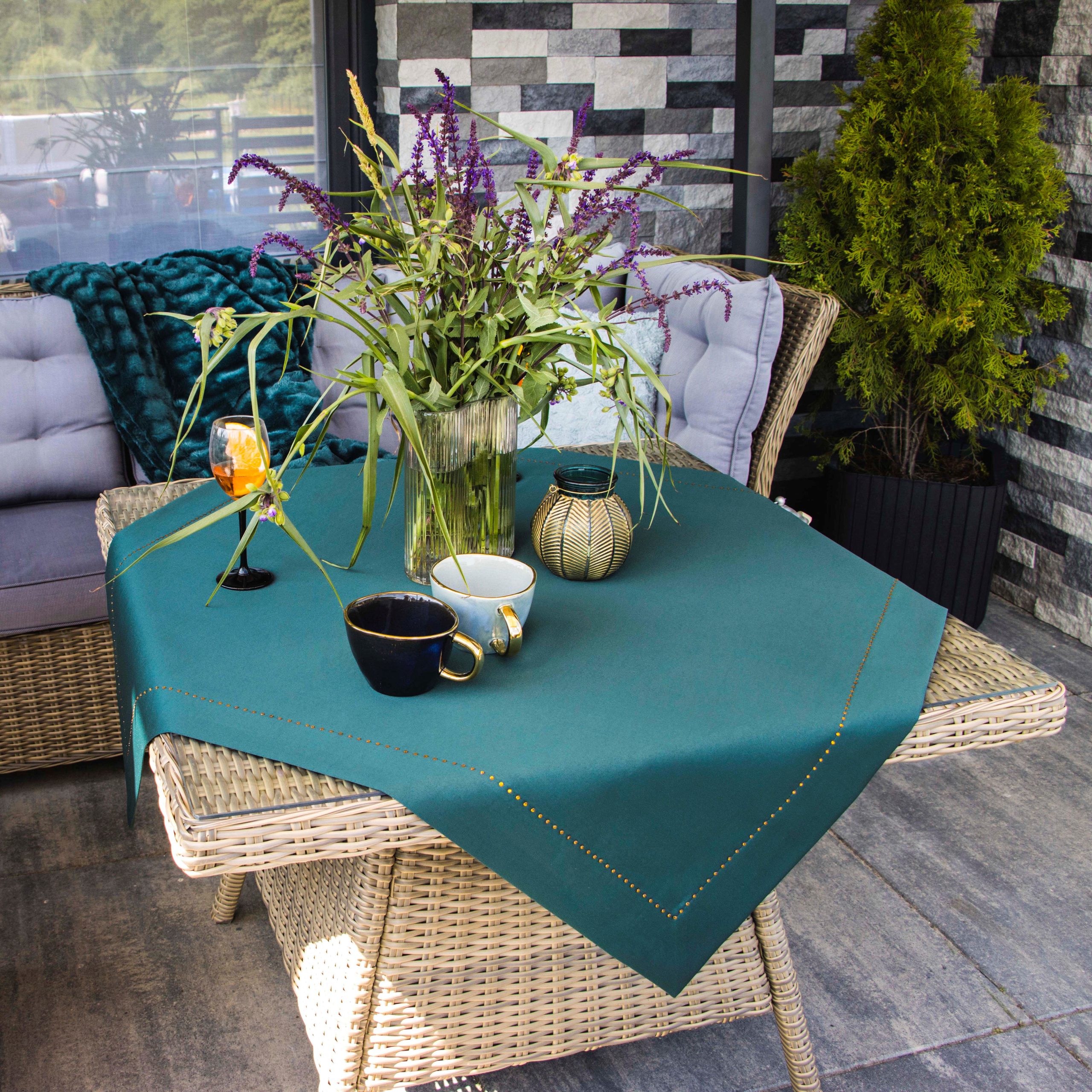 Serweta Glamour – Zielony Ciemny Złote Dżety Serweta Glamour – Zielony Ciemny Złote Dżety