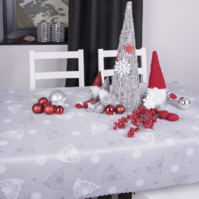 Obrus Świąteczny choinki BN/LM19 - Szary