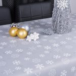 Obrus Świąteczny Śnieżynki – Szary