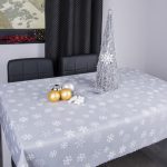 Obrus Świąteczny Śnieżynki – Szary