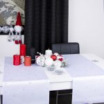 Bieżnik Świąteczny Gwiazdki – Biel