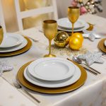 Bieżnik świąteczny Gold Silver Gwiazdki – Złoto