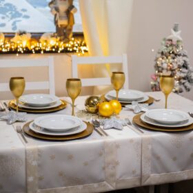 Bieżnik świąteczny Gold Silver Gwiazdki – Złoto