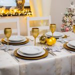 Bieżnik świąteczny Gold Silver Gwiazdki – Złoto