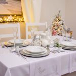 Obrus świąteczny Jodełka – Biel srebro Obrus świąteczny Jodełka – Biel srebro