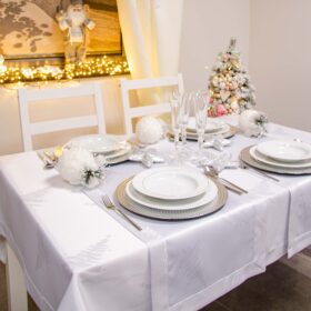 Bieżnik świąteczny Gold Silver Choinki – Srebro