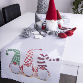 Bieżnik świąteczny Krasnal - Szary