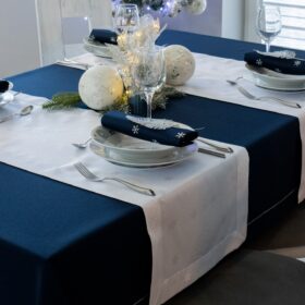 Bieżnik świąteczny Gold Silver Gwiazdki - Srebro