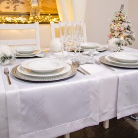 Bieżnik świąteczny Gold Silver Choinki - Srebro