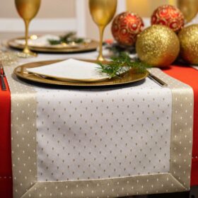 Bieżnik Kropki Lux – Złoto