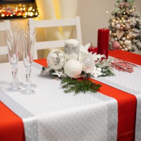 Bieżnik Kropki Lux – Srebro