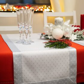 Bieżnik Kropki Lux – Srebro Bieżnik Kropki Lux – Srebro