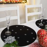 Podkładka świąteczna Gwiazdki koło – Ciemna zieleń