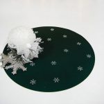 Podkładka świąteczna Gwiazdki koło – Ciemna zieleń Podkładka świąteczna Gwiazdki koło – Ciemna zieleń