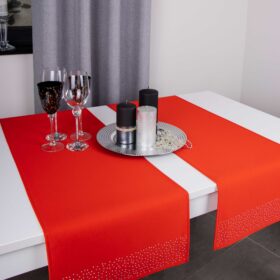 Bieżnik Brylant – Czerwony ze srebrnymi dżetami