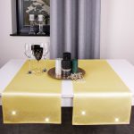 Pas Brylant – Ciemny żółty ze srebrnymi dżetami