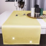 Pas Brylant – Ciemny żółty ze srebrnymi dżetami