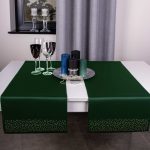 Bieżnik Brylant – Ciemna zieleń ze złotymi dżetami