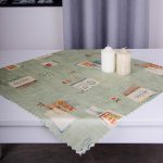 Serweta drukowana satynowa plamoodporna 75×75 zielona 1