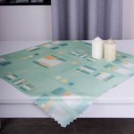 Serweta drukowana satynowa plamoodporna 75×75 turkusowa – 10