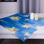 Serweta drukowana satynowa plamoodporna 75×75 niebieska – 6