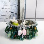 Ozdoba opaska na koszyk Wielkanocny zielona