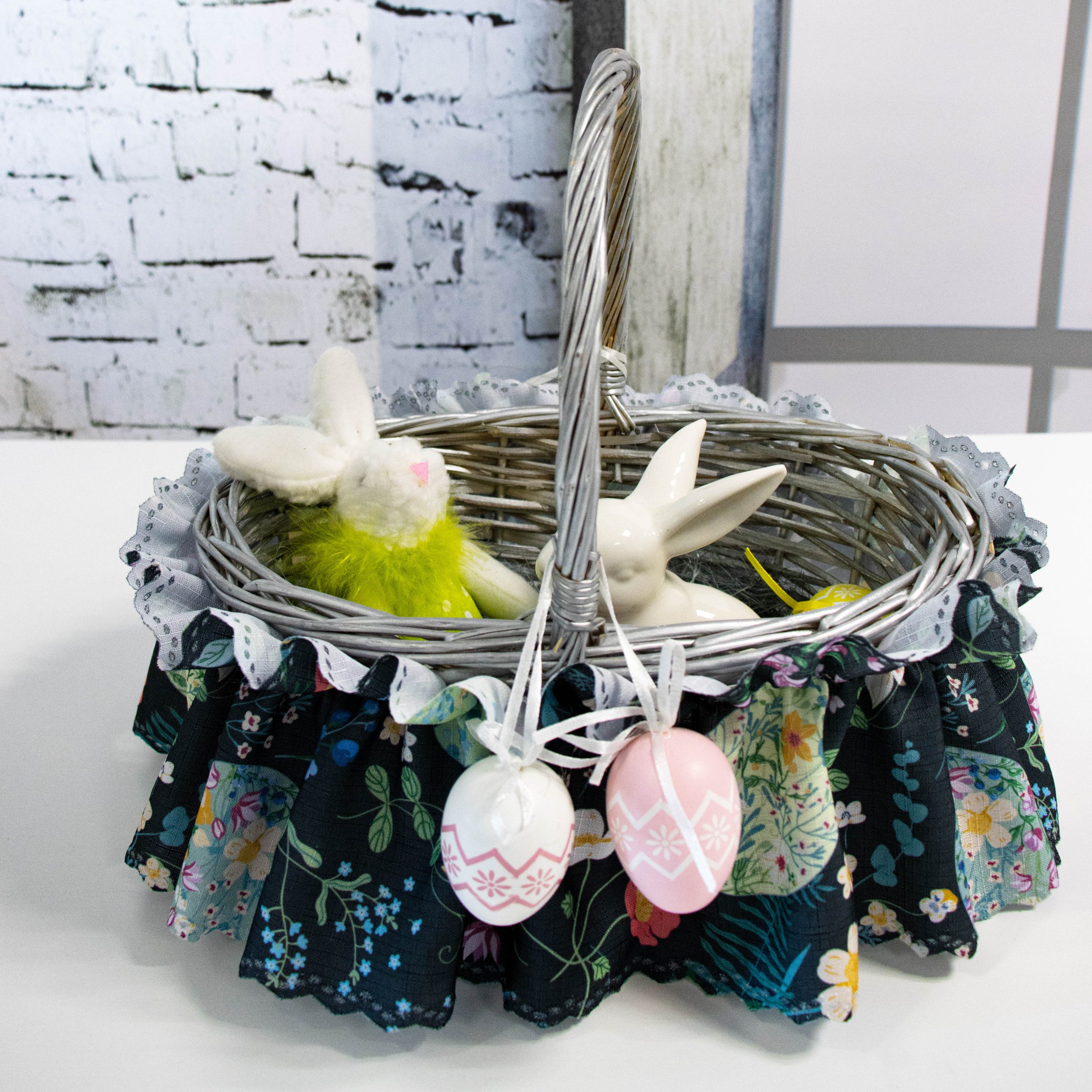 Ozdoba opaska na koszyk Wielkanocny grafit Ozdoba opaska na koszyk Wielkanocny grafit
