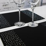 Podkładka Brylant – Czarna + Srebrne dżety