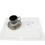 Podkładka Glamour 30×42 – Biel + złote dżety