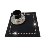 Podkładka Glamour 30×30 – Czarna + Złote dżety