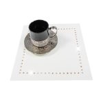 Podkładka Glamour 30×30 – Biel + Złote dżety