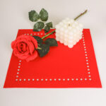 Podkładka Glamour 30×30 – Czerwona + Złote dżety