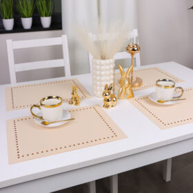 Podkładka Glamour 30×42 – Beż + złote dżety