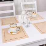 Podkładka Glamour 30×30 – Beż + Srebrne dżety