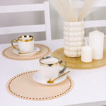 Podkładka Glamour  Koło – Beżowa + Srebrne dżety