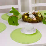 Podkładka Glamour 30 cm Koło – Pudrowy Róż + Srebrne dżety