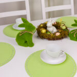 Podkładka Glamour 30 cm Koło – Jasna Zieleń + Srebrne dżety