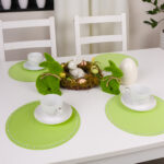 Podkładka Glamour 30 cm Koło – Jasna Zieleń + Srebrne dżety