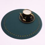 Podkładka Glamour  Koło – Ciemny Zielony + Złote dżety