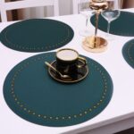 Podkładka Glamour  Koło – Ciemny Zielony + Złote dżety