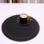 Podkładka Glamour  Koło – Czarna + Złote dżety