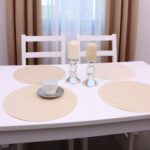 Podkładka Glamour  Koło – Beżowa + Srebrne dżety