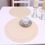 Podkładka Glamour  Koło – Beżowa + Srebrne dżety